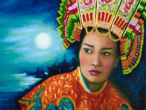 "Tibetan Moon" painting for sale